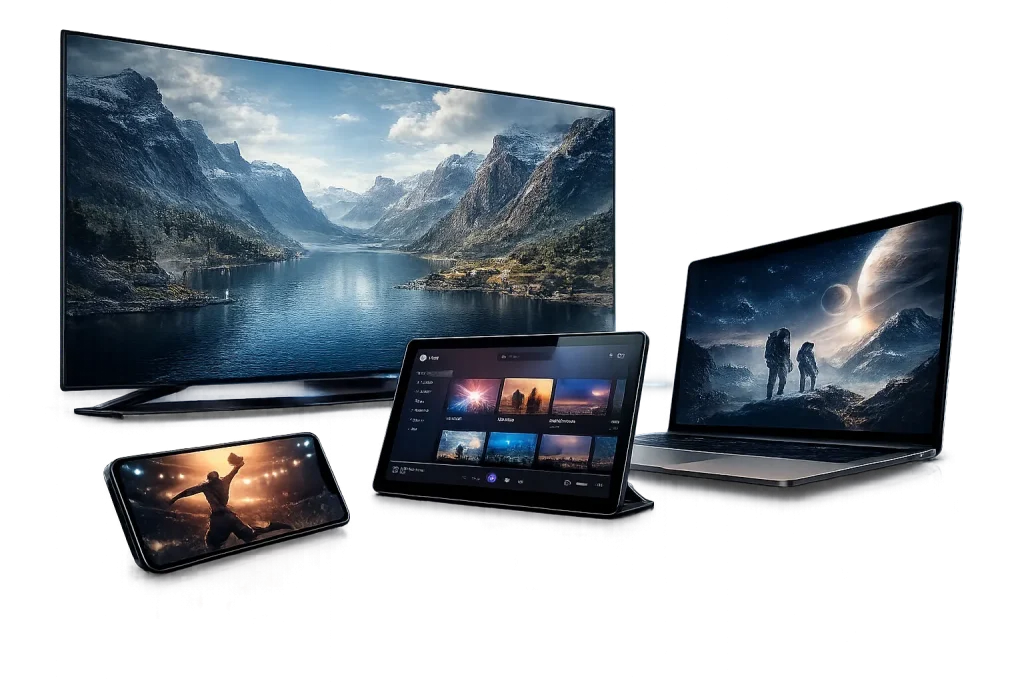 Modern streaming setup with a smart TV