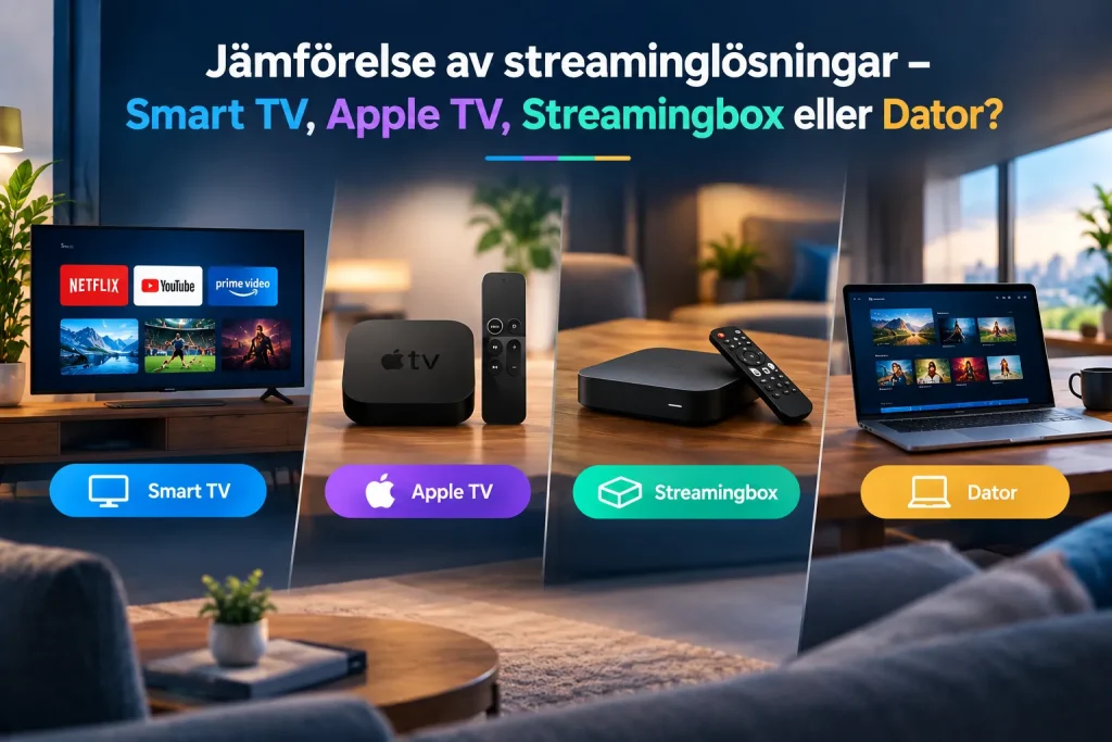 Jämförelse av Streaminglösningar – Smart TV, Apple TV & Box